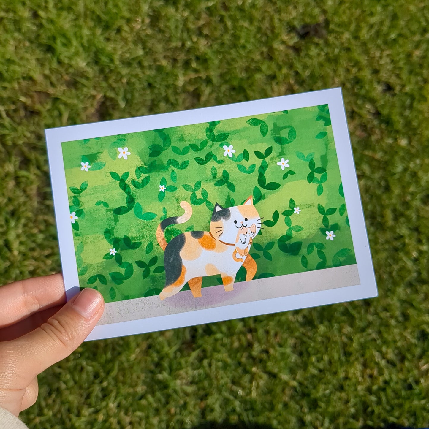 Mama Cat and her Kitten A6 Print